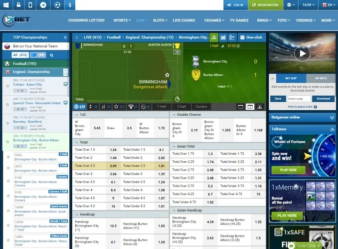 1xBet Live Betting in Canada